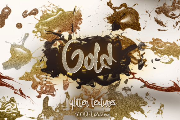 12 Luxury Glitter Gold Digital Papers