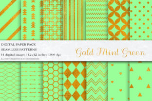 Mint Green Gold Seamless Patterns: A Versatile Digital Design Option