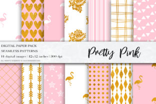 Pink Gold Flamingo Digital Papers for Creative and Professional Projects