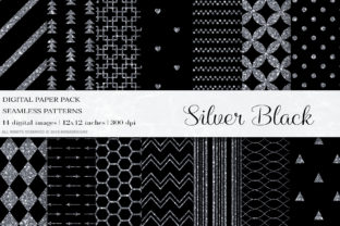 Silver Black Digital Papers