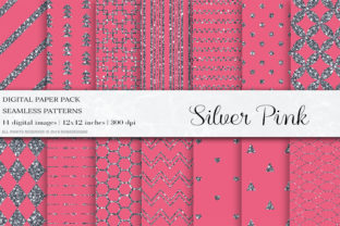 Silver Pink Glitter Digital Papers for Creative Expression