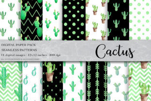 Watercolor Cactus Digital Papers