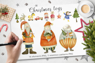 Watercolor Christmas Toys