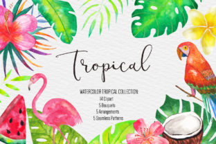 Watercolor Tropical Clipart Illustration: A Vibrant Addition to Your Creative Projects